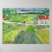 Vincent van Gogh - Landschap met Koets & Trein Poster (Voorkant)
