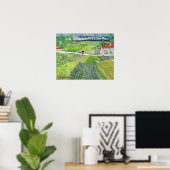 Vincent van Gogh - Landschap met Koets & Trein Poster (Thuiskantoor)