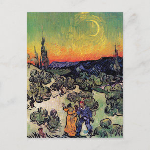 Vincent Van Gogh - Landschap met stel Kunstwerk Briefkaart