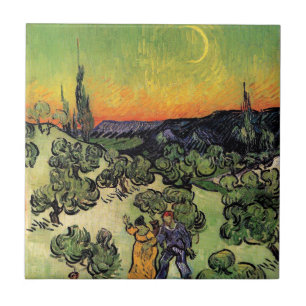 Vincent Van Gogh - Landschap met stel Kunstwerk Tegeltje
