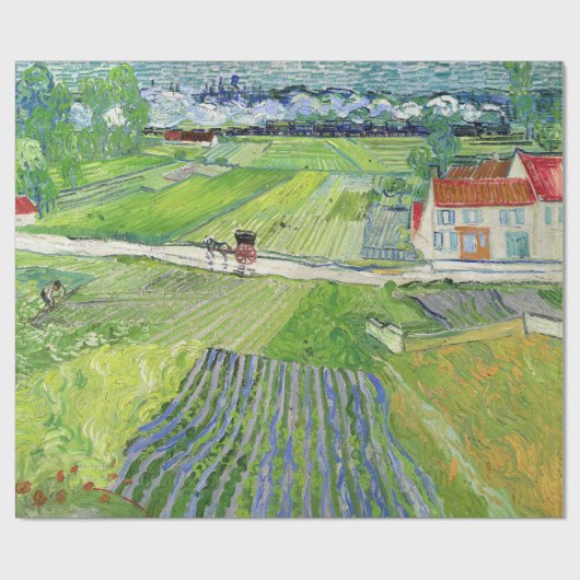 Vincent van Gogh - Landschap met vervoer en trein Cadeaupapier (Vlak)