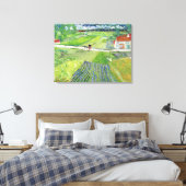 Vincent van Gogh - Landschap met vervoer en trein Canvas Afdruk (Insitu (Slaapkamer))