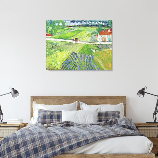 Vincent van Gogh - Landschap met vervoer en trein Canvas Afdruk (Insitu (Slaapkamer))