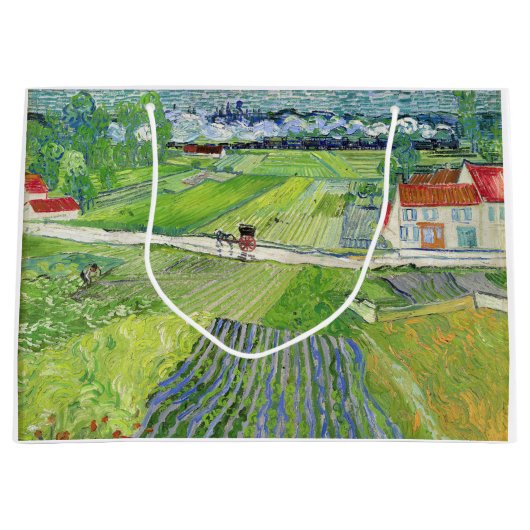 Vincent van Gogh - Landschap met vervoer en trein Groot Cadeauzakje (Voorkant)