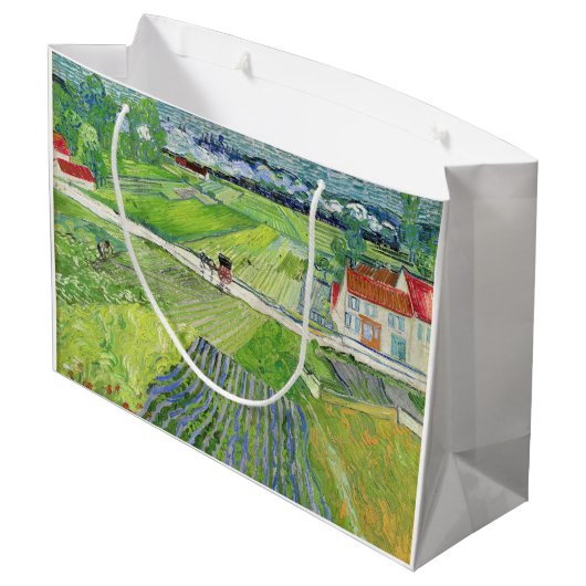 Vincent van Gogh - Landschap met vervoer en trein Groot Cadeauzakje (Achterkant Gekanteld)