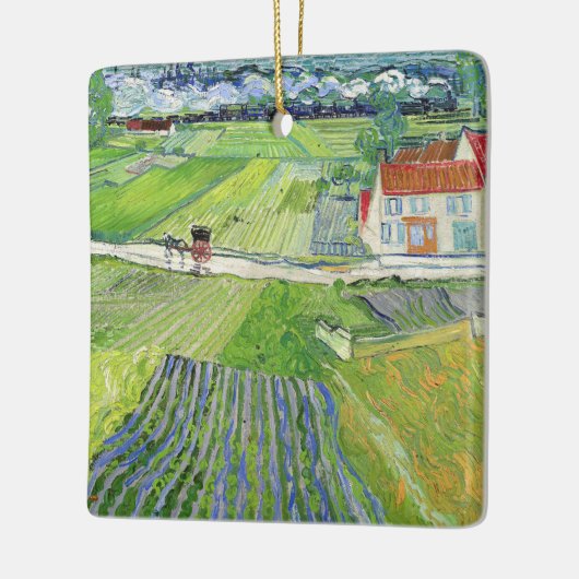 Vincent van Gogh - Landschap met vervoer en trein Keramisch Ornament (Links)