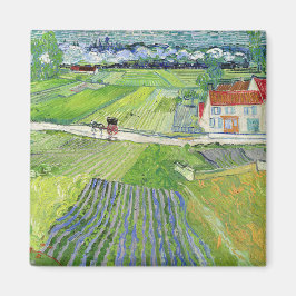 Vincent van Gogh - Landschap met vervoer en trein Magneet