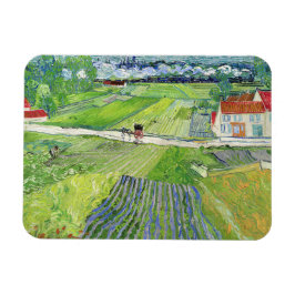Vincent van Gogh - Landschap met vervoer en trein Magneet