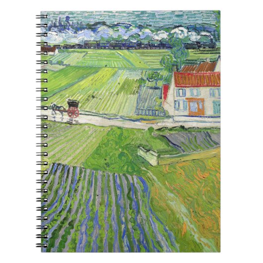Vincent van Gogh - Landschap met vervoer en trein Notitieboek (Voorkant)