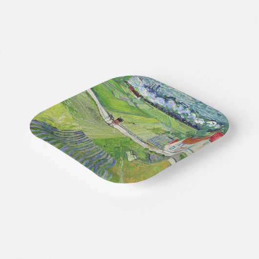 Vincent van Gogh - Landschap met vervoer en trein Papieren Bordje (Gebogen)