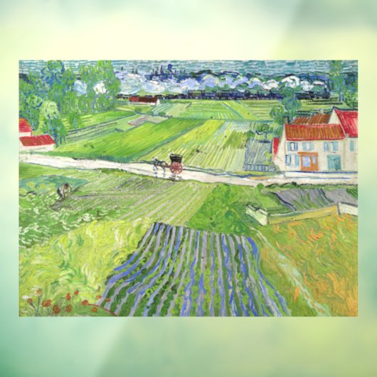 Vincent van Gogh - Landschap met vervoer en trein Raamsticker (Vel 3)
