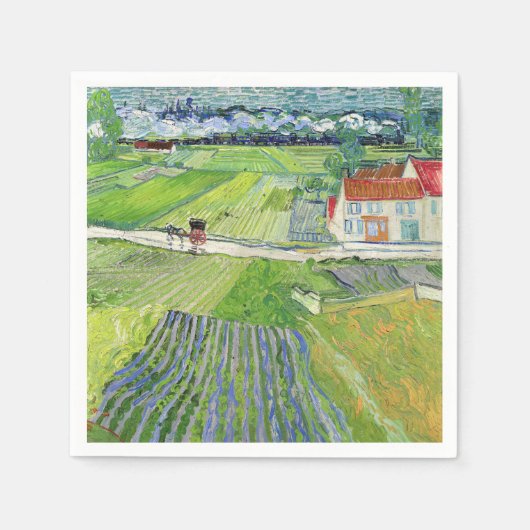 Vincent van Gogh - Landschap met vervoer en trein Servet (Voorkant)