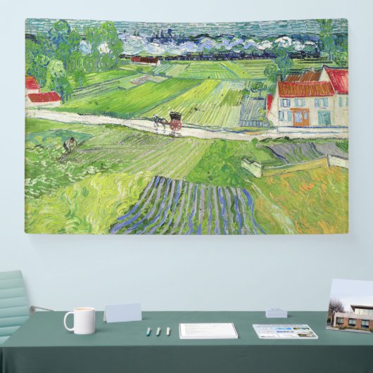 Vincent van Gogh - Landschap met vervoer en trein Spandoek (Beurs)