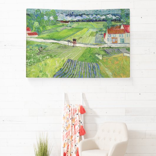 Vincent van Gogh - Landschap met vervoer en trein Spandoek (Insitu)