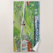 Vincent van Gogh - Landschap met vervoer en trein Strandlaken (Voorkant)