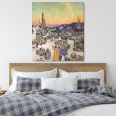 Vincent van Gogh | Landschap Moonlit, 1889 Canvas Afdruk (Insitu (Slaapkamer))