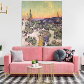 Vincent van Gogh | Landschap Moonlit, 1889 Canvas Afdruk (Insitu (Woonkamer))