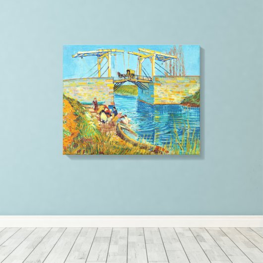 Vincent van Gogh - Langlois Bridge in Arles #1 Canvas Afdruk (Insitu (Houten vloer))
