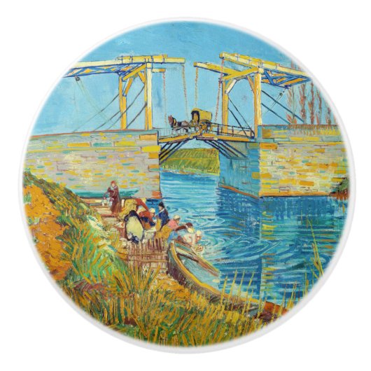 Vincent van Gogh - Langlois Bridge in Arles #1 Keramische Knop (Voorkant)