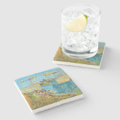 Vincent van Gogh - Langlois Bridge in Arles #1 Stenen Onderzetter (Zijkant)