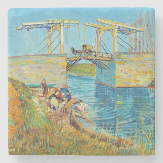 Vincent van Gogh - Langlois Bridge in Arles #1 Stenen Onderzetter (Voorkant)