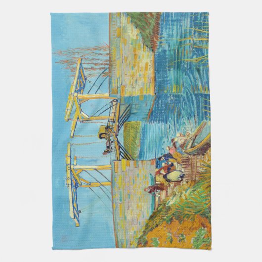 Vincent van Gogh - Langlois Bridge in Arles #1 Theedoek (Verticaal)