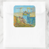 Vincent van Gogh - Langlois Bridge in Arles #1 Vierkante Sticker (Tas)