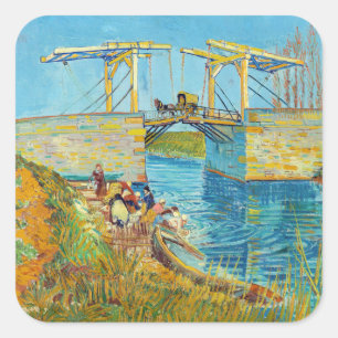 Vincent van Gogh - Langlois Bridge in Arles #1 Vierkante Sticker