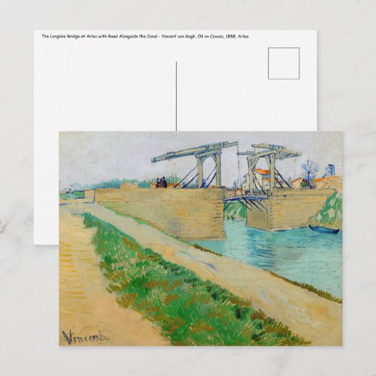 Vincent van Gogh - Langlois Bridge in Arles #2 Briefkaart (Voorkant / Achterkant)