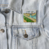 Vincent van Gogh - Langlois Bridge in Arles #2 Vierkante Button 5,1 Cm (In situ)
