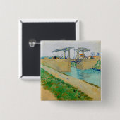 Vincent van Gogh - Langlois Bridge in Arles #2 Vierkante Button 5,1 Cm (Voorkant /achterkant)