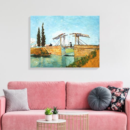Vincent van Gogh - Langlois Bridge in Arles #3 Canvas Afdruk (Insitu (Woonkamer))