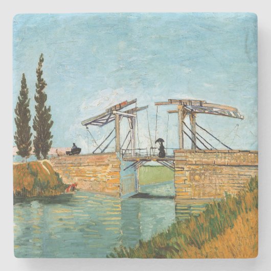 Vincent van Gogh - Langlois Bridge in Arles #3 Stenen Onderzetter (Voorkant)