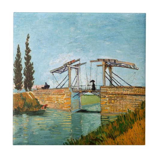 Vincent van Gogh - Langlois Bridge in Arles #3 Tegeltje (Voorkant)