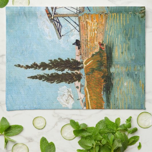 Vincent van Gogh - Langlois Bridge in Arles #3 Theedoek (Gevouwen)