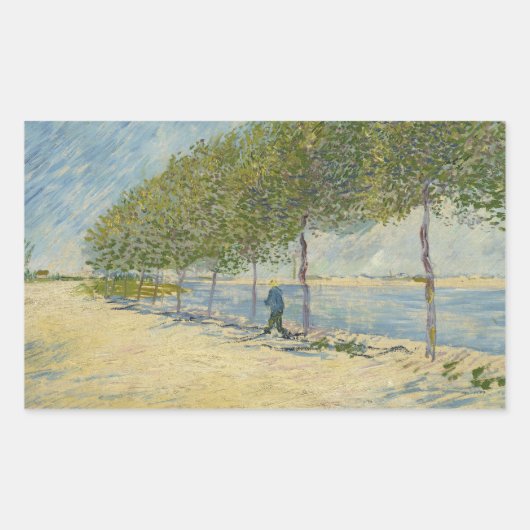 Vincent van Gogh - langs de Seine Rechthoekige Sticker (Voorkant)