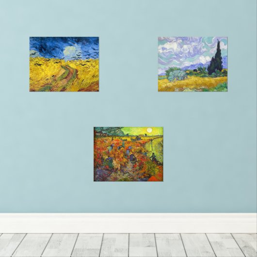 Vincent Van Gogh - Lanscapes Selection Muurkunst Sets (Houten vloer)