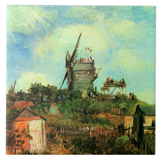 Vincent van Gogh, Le Moulin de la Galette 3, Tegeltje (Voorkant)
