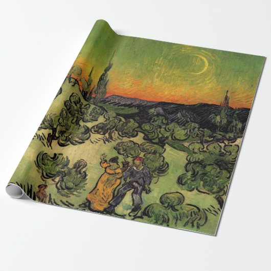 Vincent Van Gogh maanlandschap Cadeaupapier (Uitgerold)