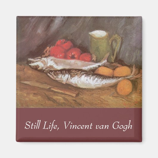 Vincent van Gogh - Mackerels, Citroenen en Tomaten Magneet (Voorkant)