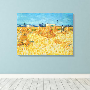 Vincent van Gogh, maïsoogst in de Provence Canvas Afdruk