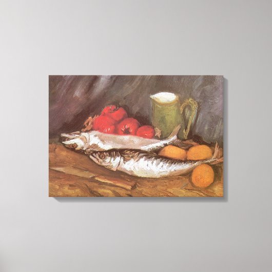 Vincent van Gogh - Makreel, citroenen en tomaten Canvas Afdruk (Voorkant)