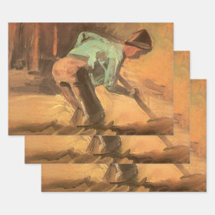 Vincent van Gogh - Man bukkend met stok of spade Inpakpapier Vel