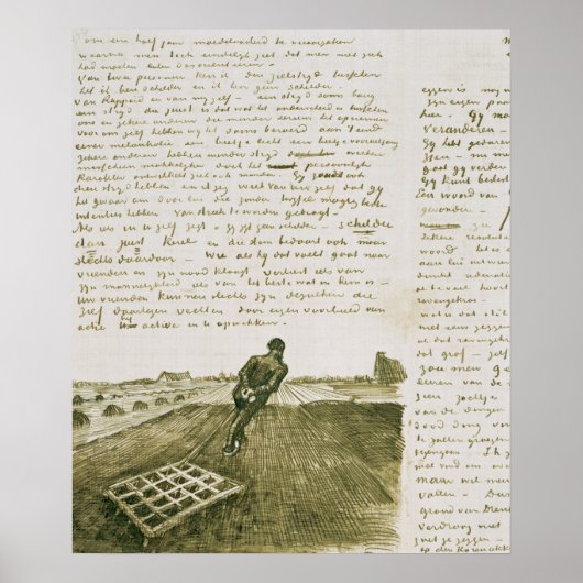 Vincent van Gogh | Man dat een harnas trekt Poster (Voorkant)