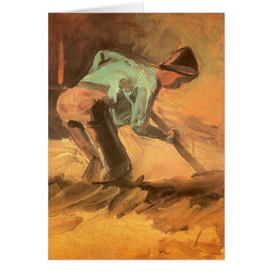 Vincent van Gogh - Man gebukt met stok of spade (Voorkant)