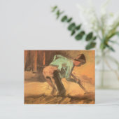 Vincent van Gogh - Man Stooping w Stick of Spade Briefkaart (Staand voorkant)