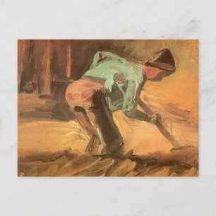 Vincent van Gogh - Man Stooping w Stick of Spade Briefkaart