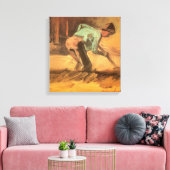 Vincent van Gogh - Man Stooping w Stick of Spade Canvas Afdruk (Insitu (Woonkamer))