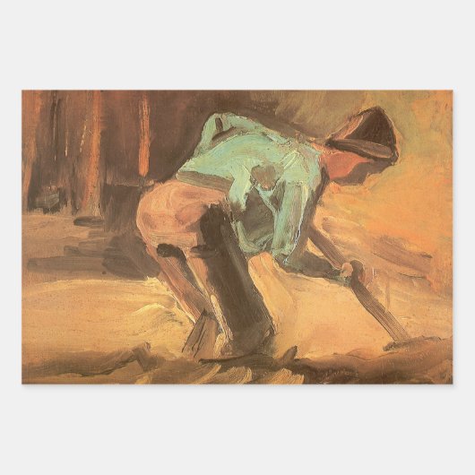 Vincent van Gogh - Man Stooping w Stick of Spade Inpakpapier Vel (Voorkant)