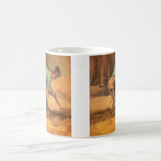 Vincent van Gogh - Man Stooping w Stick of Spade Koffiemok (Center)